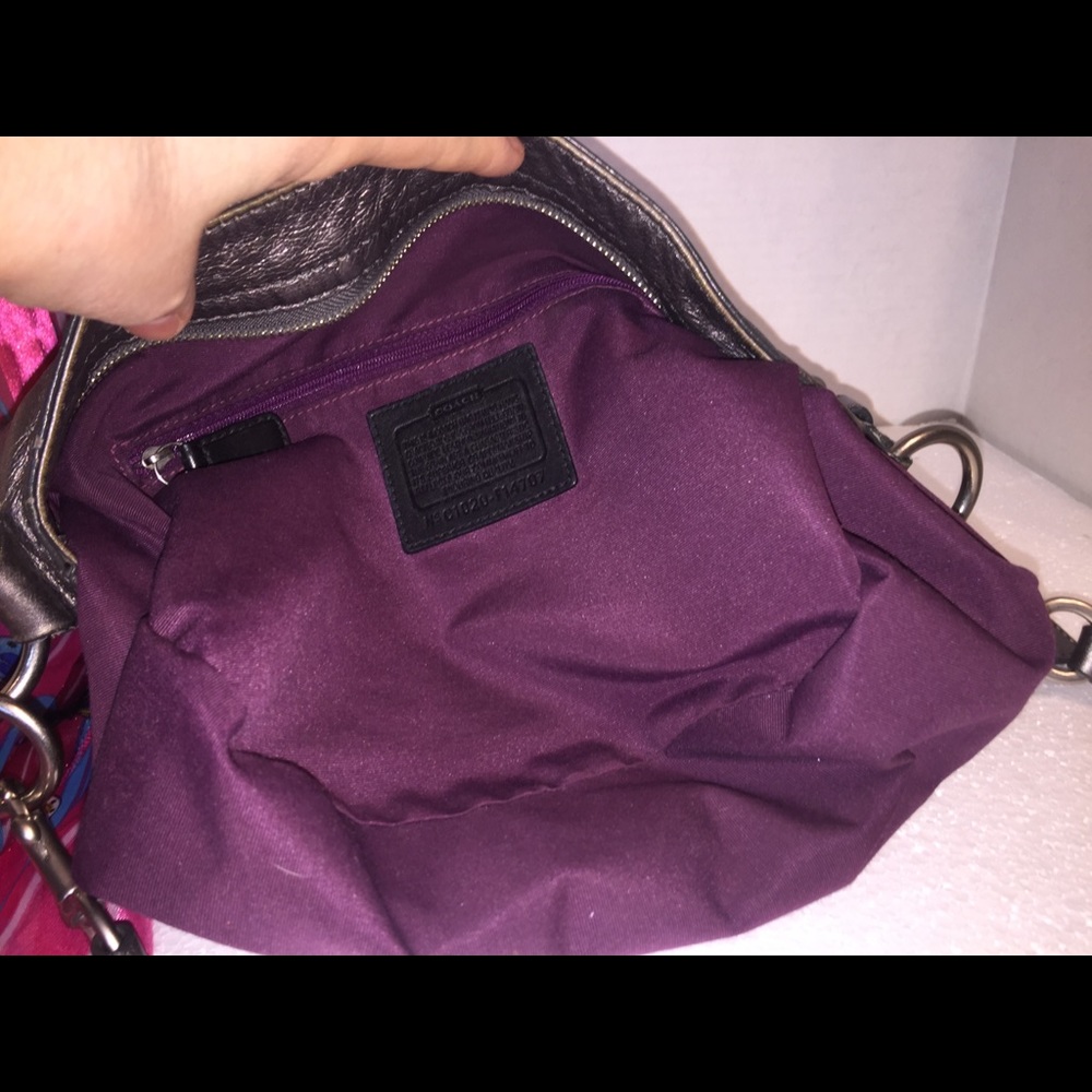Coach’s Steel Gray Zippered Hobo - Picture 10 of 13